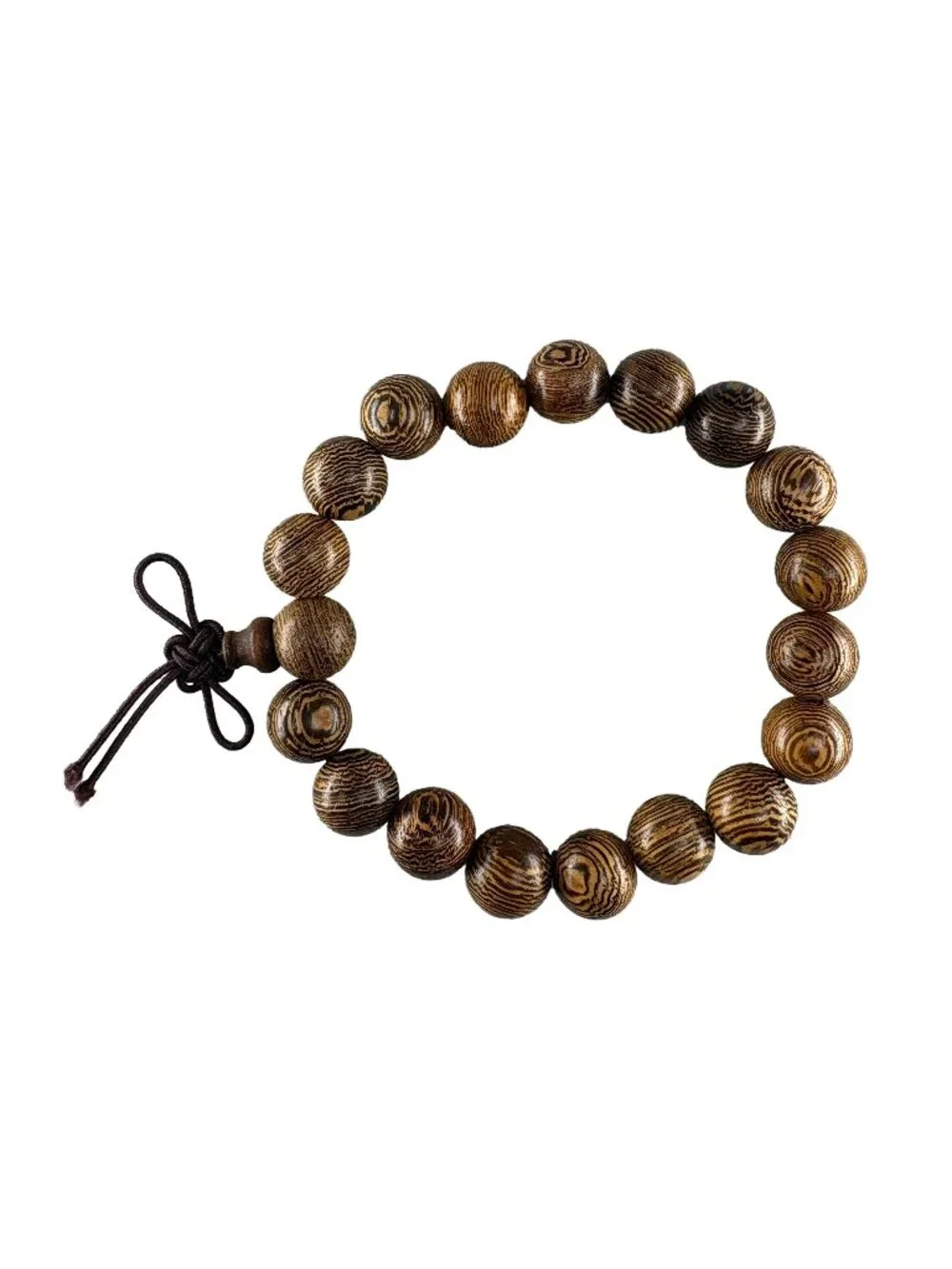 Natural Chicken Wing Wood Bead Bracelet 10mmx19 Partridge Wood Mala 9.2g